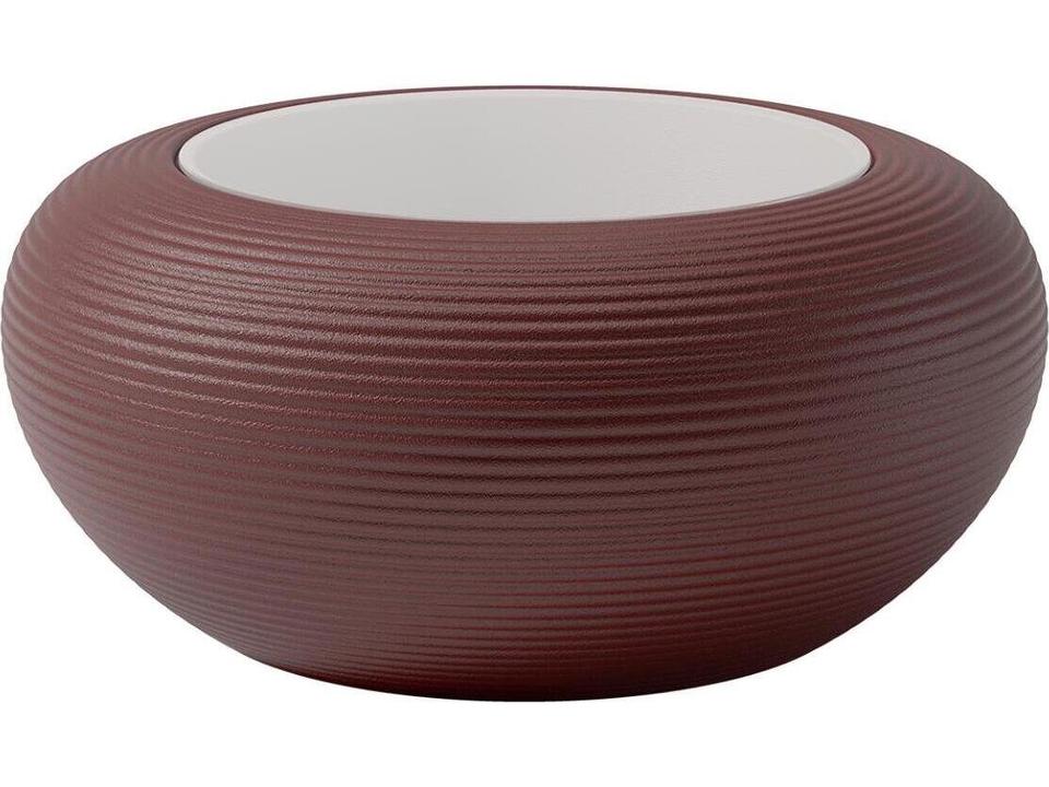 Qeeboo Nami 36-Inch Round End Table in Indian Red