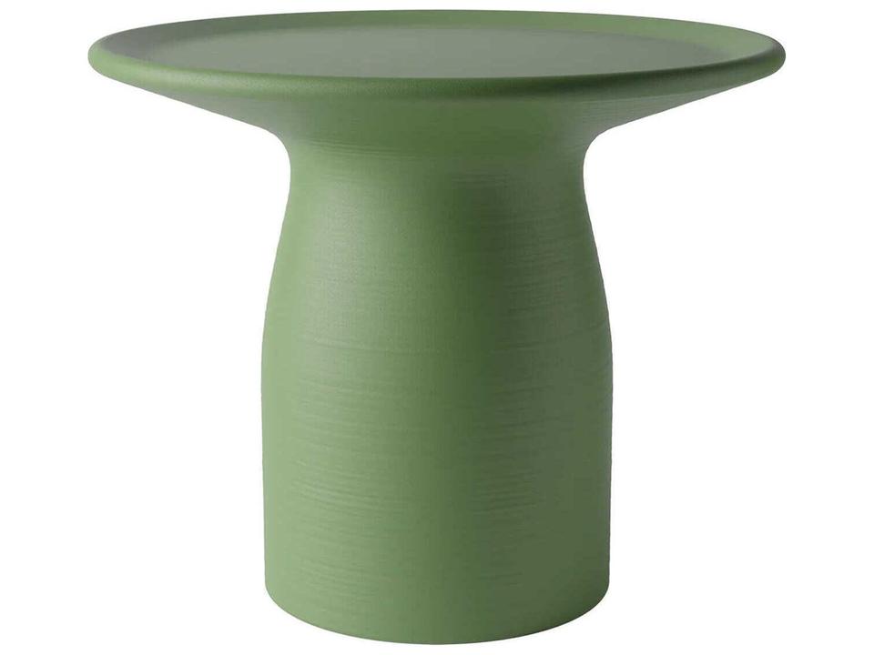Totino Round End Table Recycled Plastic in Balsam Green