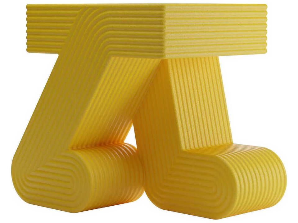 Qeeboo Walking End Table Recycled Polyethylene in Yellow