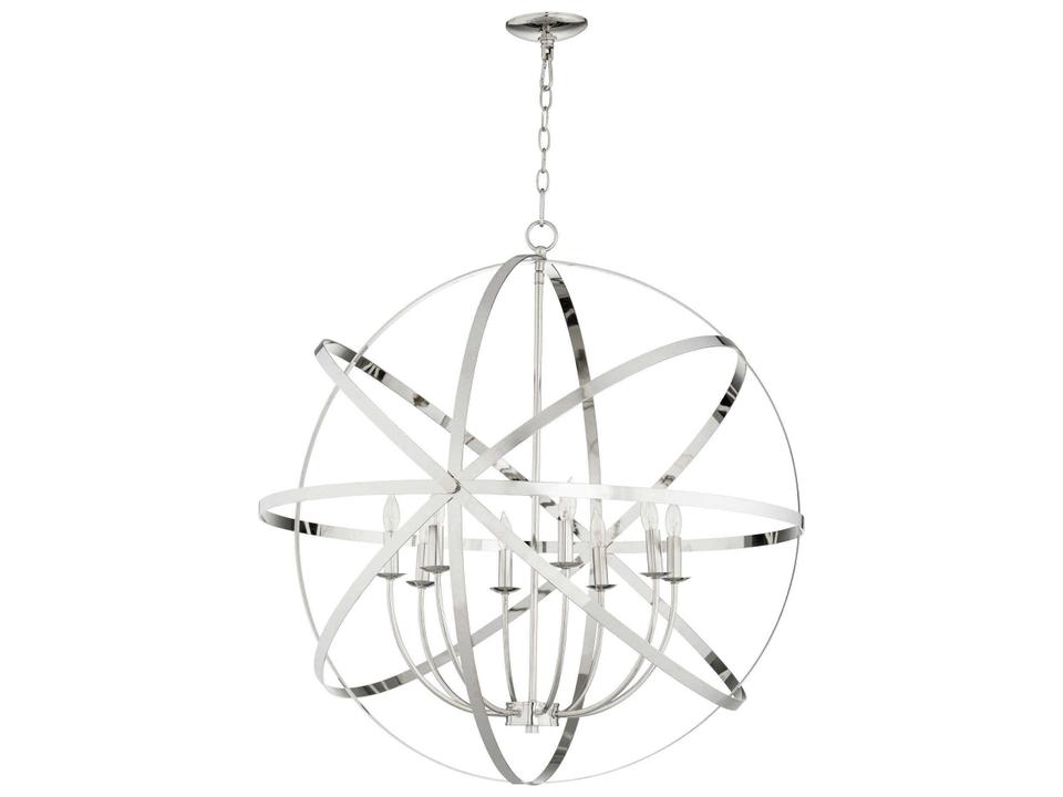 Celeste 8-Light Polished Nickel Candelabra Sphere Chandelier