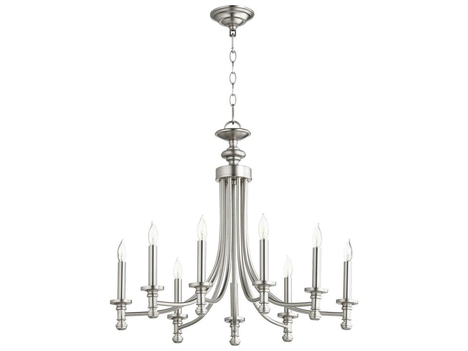 Rossington 9-Light Candelabra Chandelier in Satin Nickel
