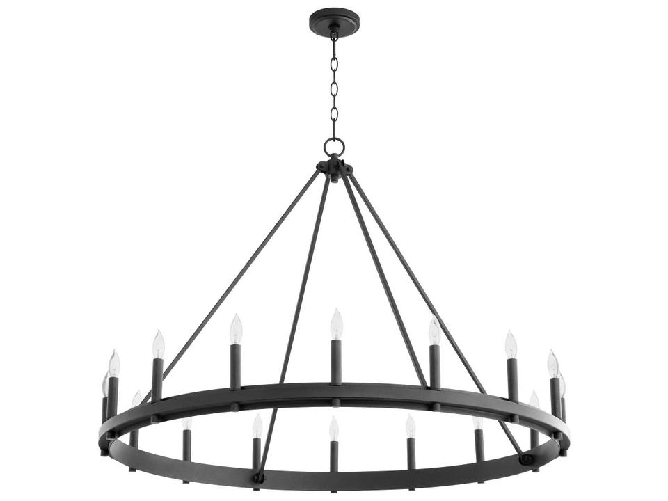 Aura 16-Light Candelabra Chandelier in Textured Black Noir