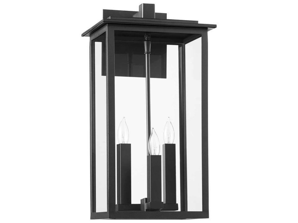 Westerly 3-Light Outdoor Wall Light in Textured Black
