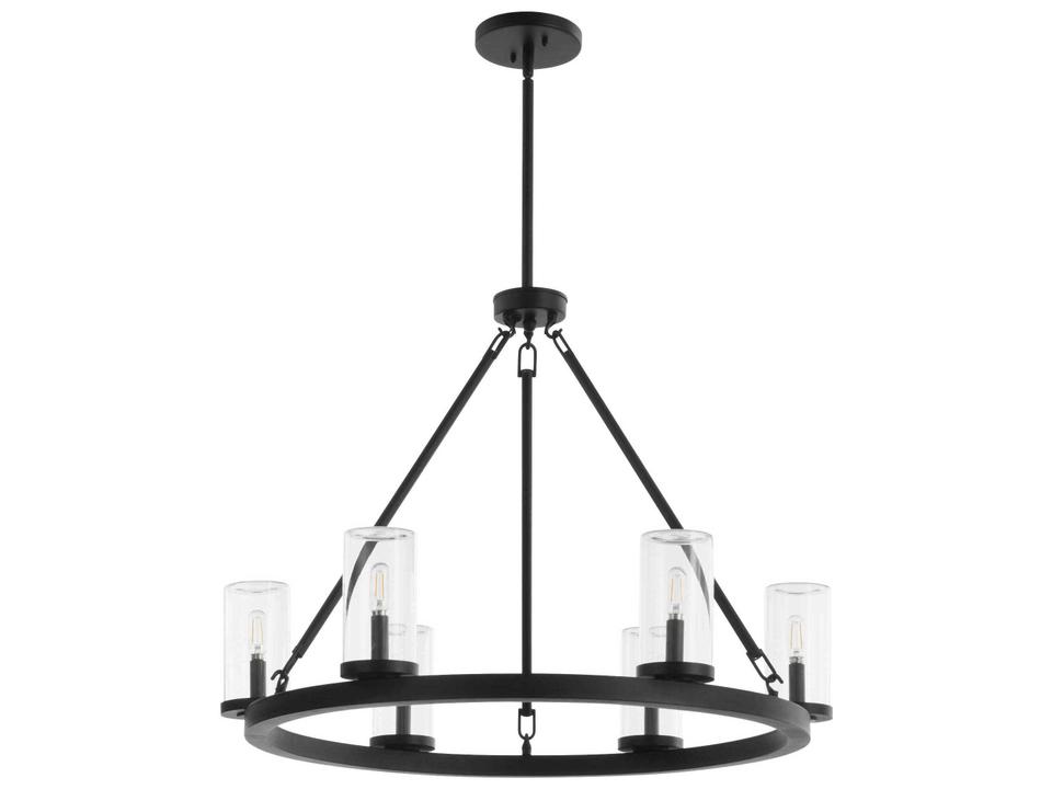 Gentry 6-Light Outdoor Chandelier in Matte Black