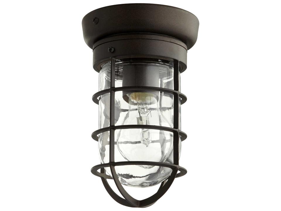 Bowery 1-Light Outdoor Ceiling Light in Oiled Bronze