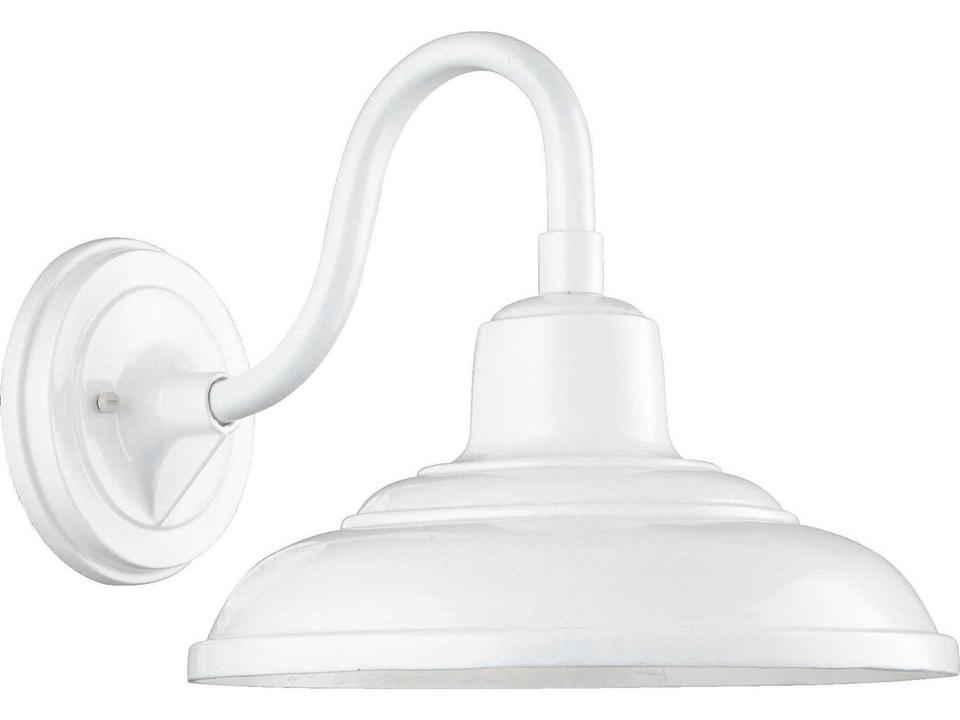 Extended Hood 1-Light Wall Lantern in Studio White