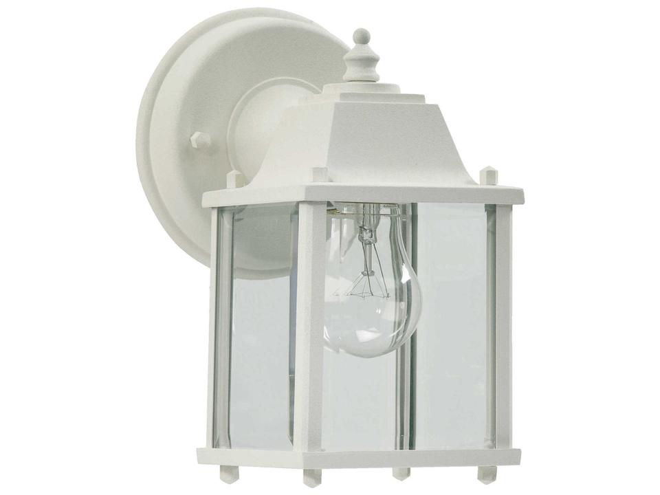 Aluminum Box Lanterns 1-Light Outdoor Wall Sconce in White