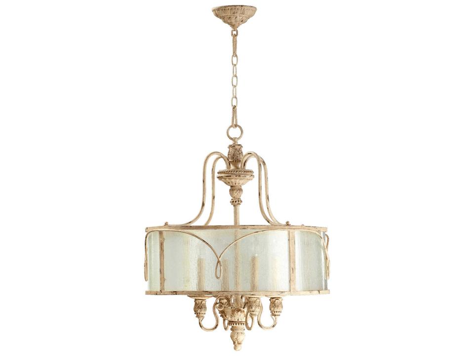 4-Light Salento Candelabra Drum Chandelier in Persian White