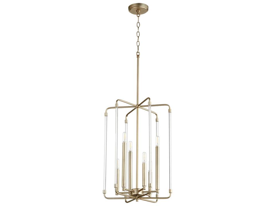Optic 6-Light Aged Brass Geometric Chandelier