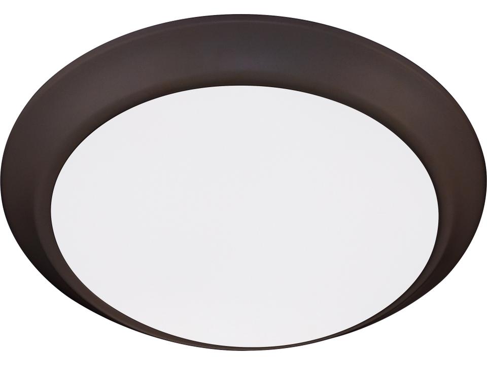 LED Disk 9.5-Inch 1-Light LED Flush Mount in Oiled Bronze