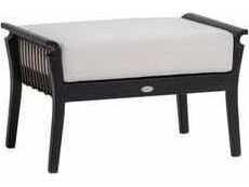 Copacabana Outdoor Cushion Ottoman in Black Aluminum and Brown Durarope
