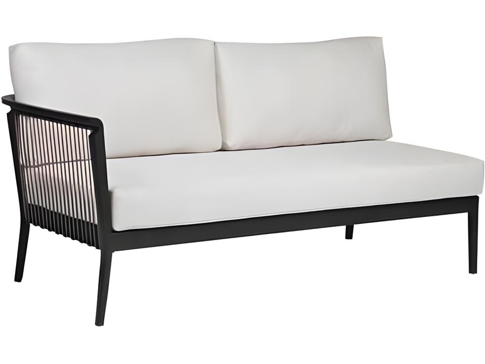 Copacabana Silver Black Aluminum Cushion Loveseat