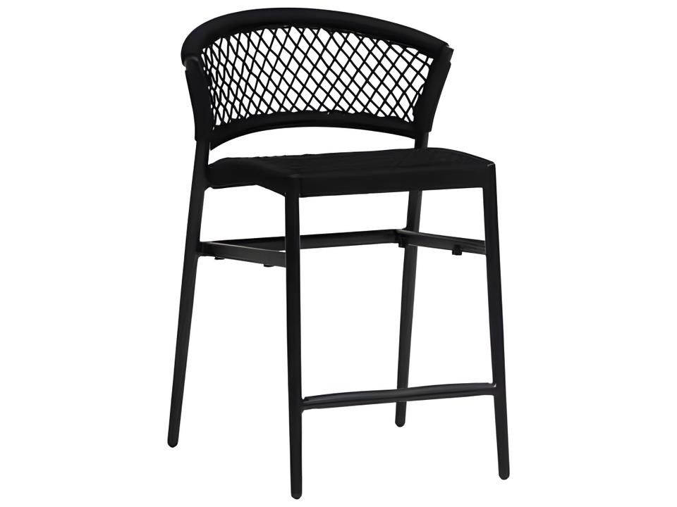 Ria Black Aluminum Rope Counter Stool