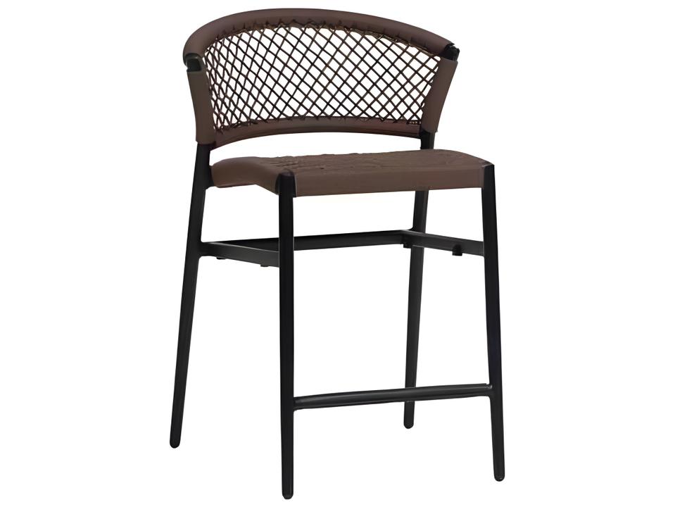 Ria Brown Durarope and Black Aluminum Counter Stool
