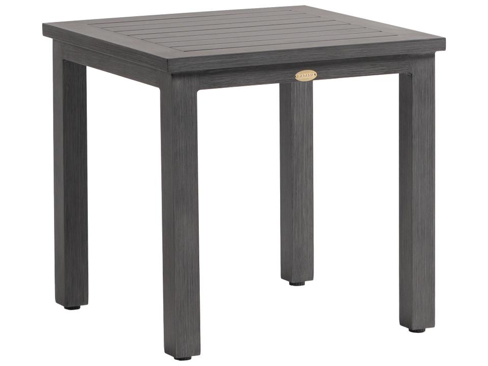 Canbria Square End Table in Opal Grey Powder-Coated Aluminum