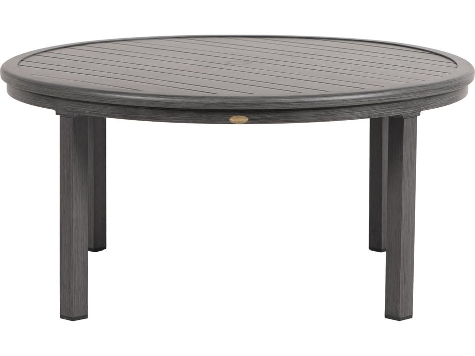 Canbria 48-Inch Round Aluminum Chat Table in Opal Grey with Umbrella Hole