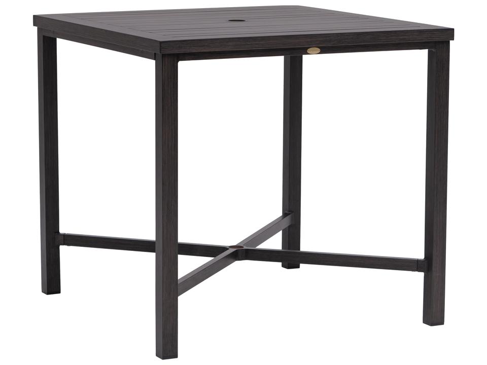 Canbria Square Aluminum Counter Table in Rusty Umber with Umbrella Hole
