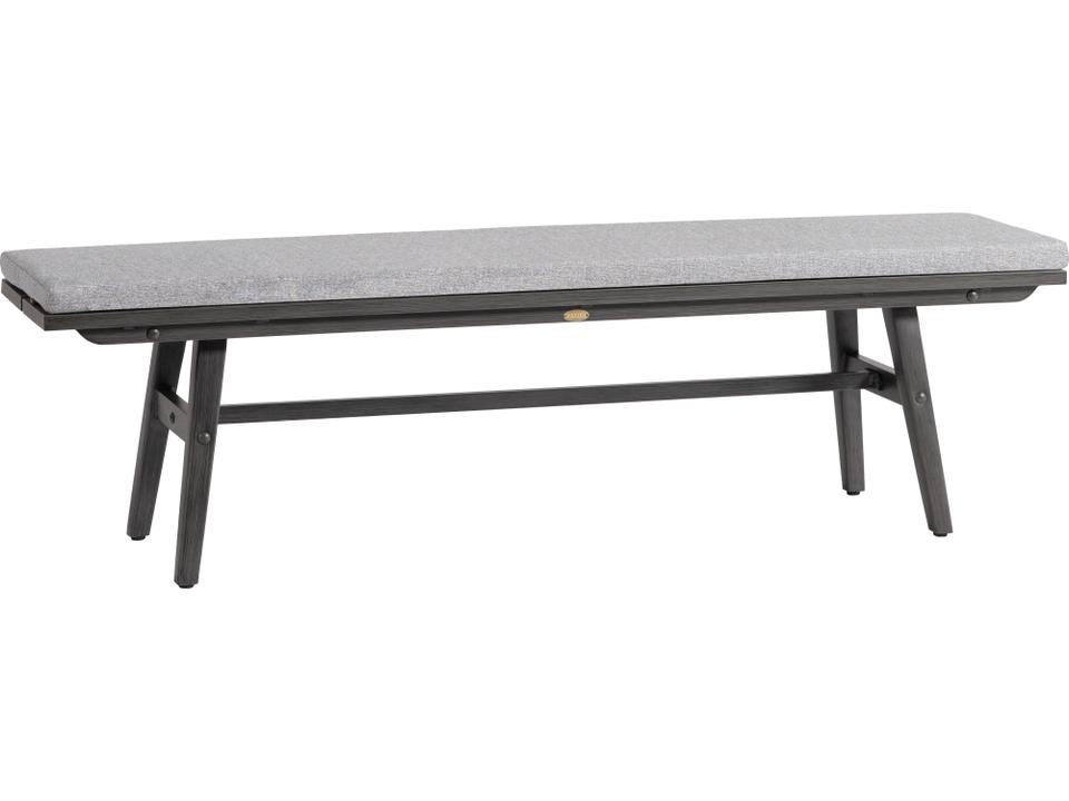 Canbria Aluminum Outdoor Bench in Weathered Wood Grain Finish