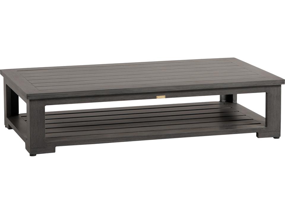 Milano Cubo Rectangular Coffee Table in Opal Grey Hand Brushed Aluminum