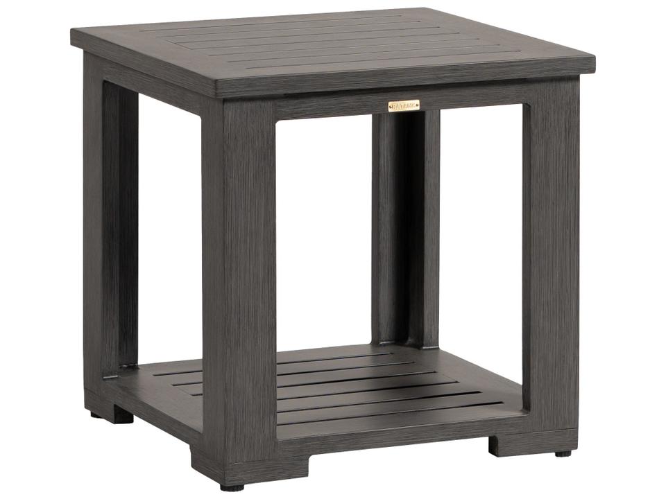 Milano Square Aluminum End Table in Opal Grey
