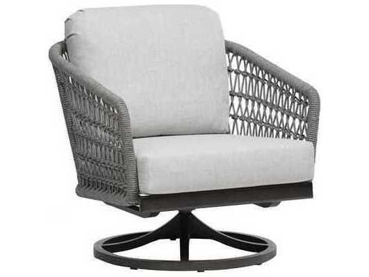 Poinciana Outdoor Swivel Rocker Lounge Chair with Durarope and Aluminum Frame