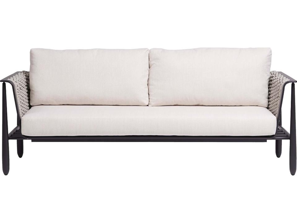 Diva Outdoor Sofa in All Weather Rope Weave and Graphite Aluminum Frame