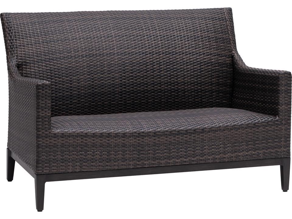 Biltmore Outdoor Wicker Loveseat in Wild Truffle and Rusty Umber