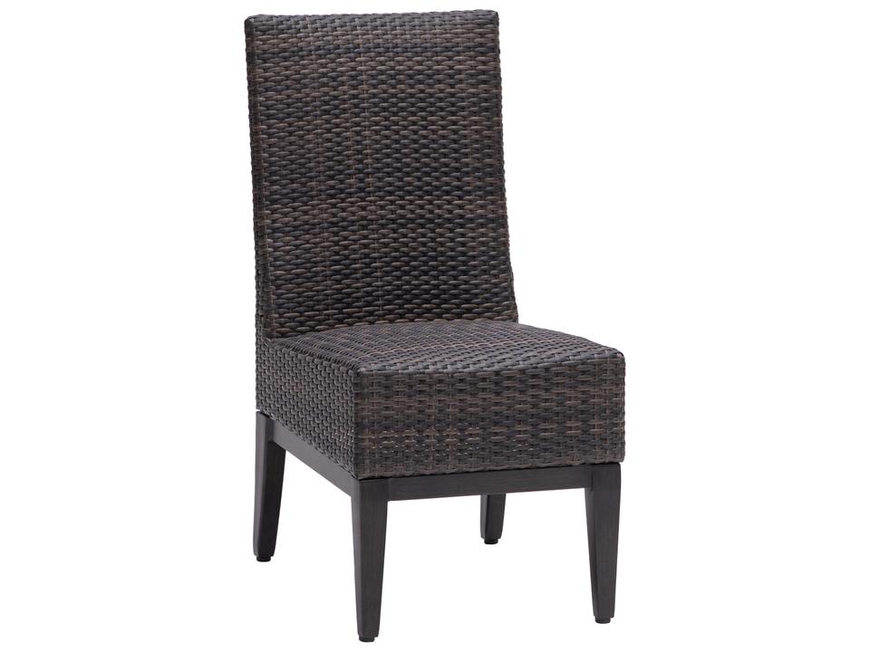 Biltmore Aluminum Wicker Dining Side Chair in Wild Truffle and Rusty Umber