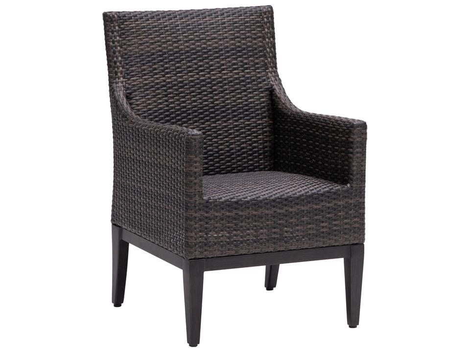 Biltmore Aluminum Wicker Dining Armchair in Wild Truffle and Rusty Umber