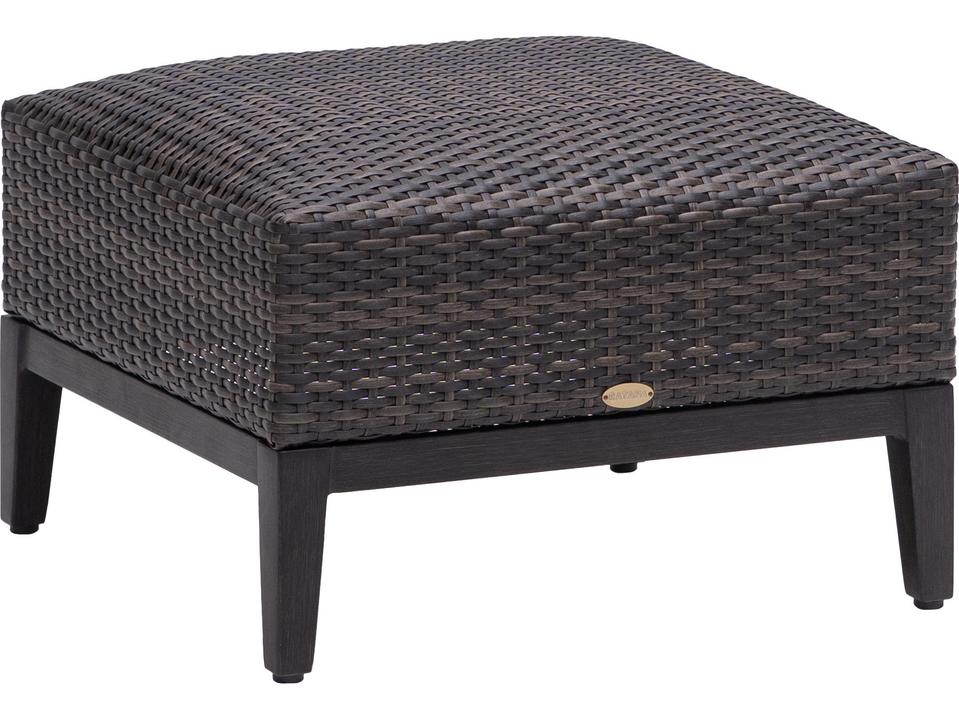 Biltmore Outdoor Aluminum Wicker Ottoman in Wild Truffle and Rusty Umber