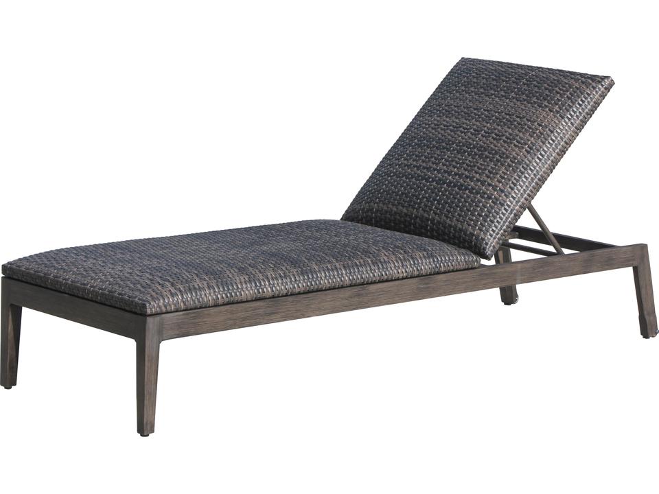 Biltmore Adjustable Aluminum Wicker Chaise Lounge Wild Truffle with Wheels
