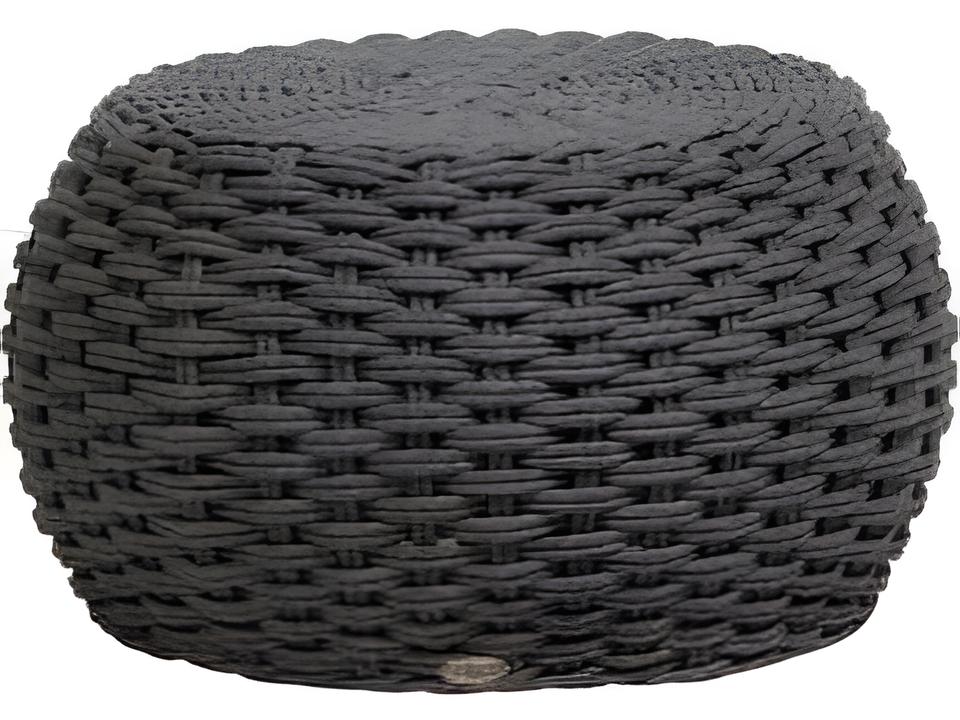 Giro Outdoor Ottoman in Powder-Coated Aluminum and Durarope Weaving in Lave Grey