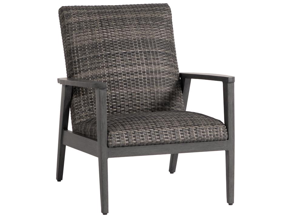 Cabo San Lucas Outdoor Aluminum Wicker Lounge Chair in Pewter and Opal Grey