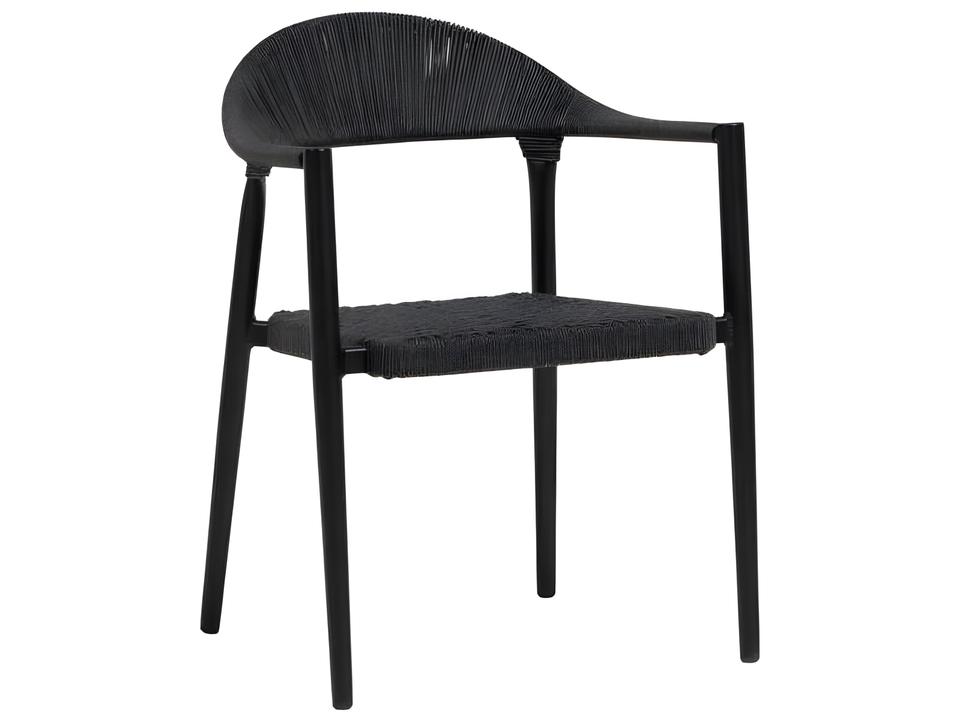 Ballina Outdoor Dining Arm Chair with Charcoal Durarope and Diva Night Aluminum