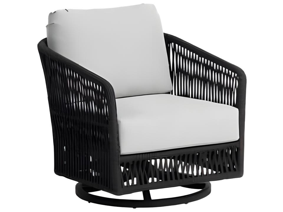 Gemelli Outdoor Lounge Swivel Rocker in Powder Coated Aluminum