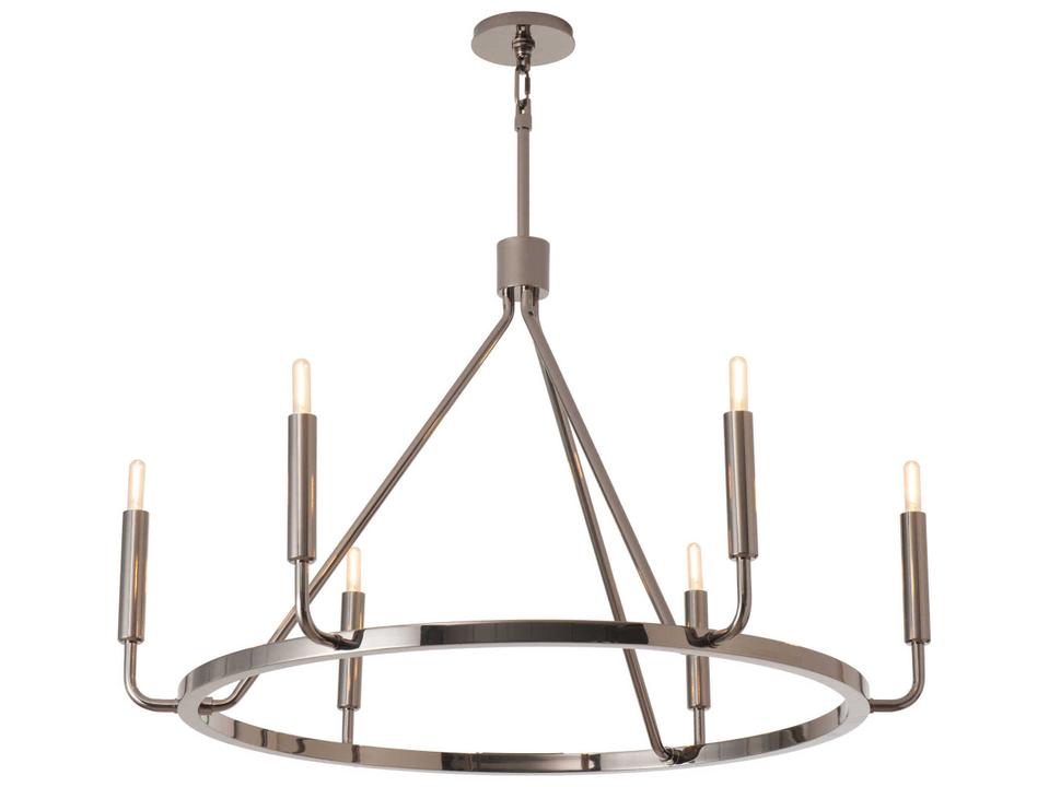 Mavisten Edition Carbonia 6-Light Chandelier in Black Chrome