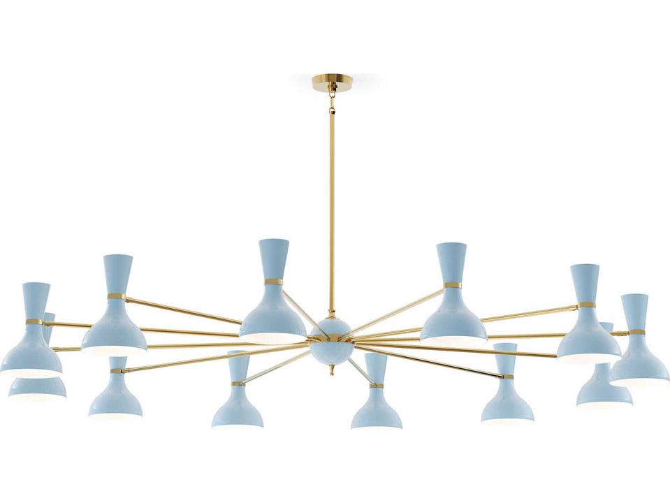 Clare 12-Light Chandelier in Metal with Rotating Cone Shades
