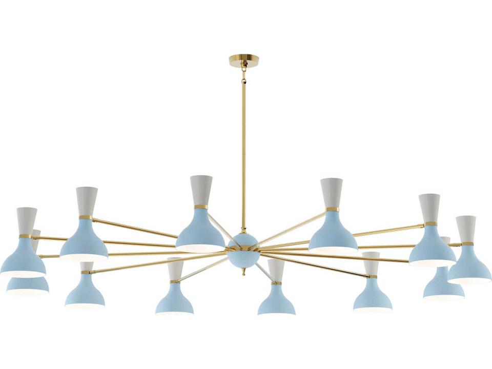 Clare 12-Light Chandelier in Painted Metal Shades