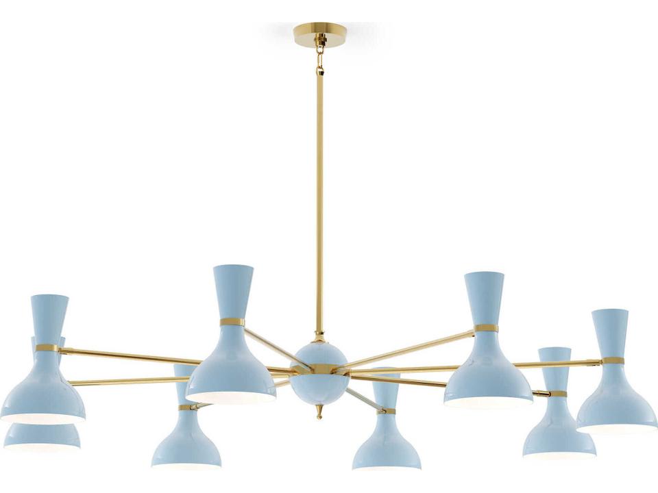 Clare 8-Light Chandelier in Modern Brass and Metal Shades