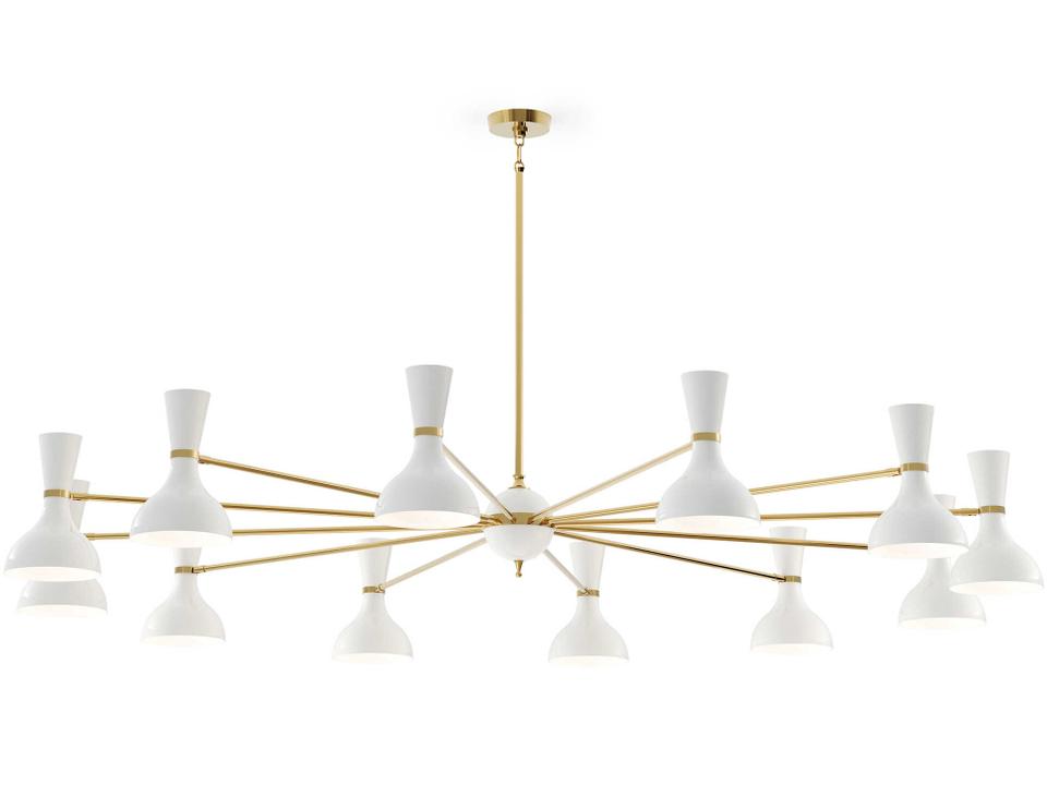 Clare 12-Light Chandelier in Lily White and Polished Nickel