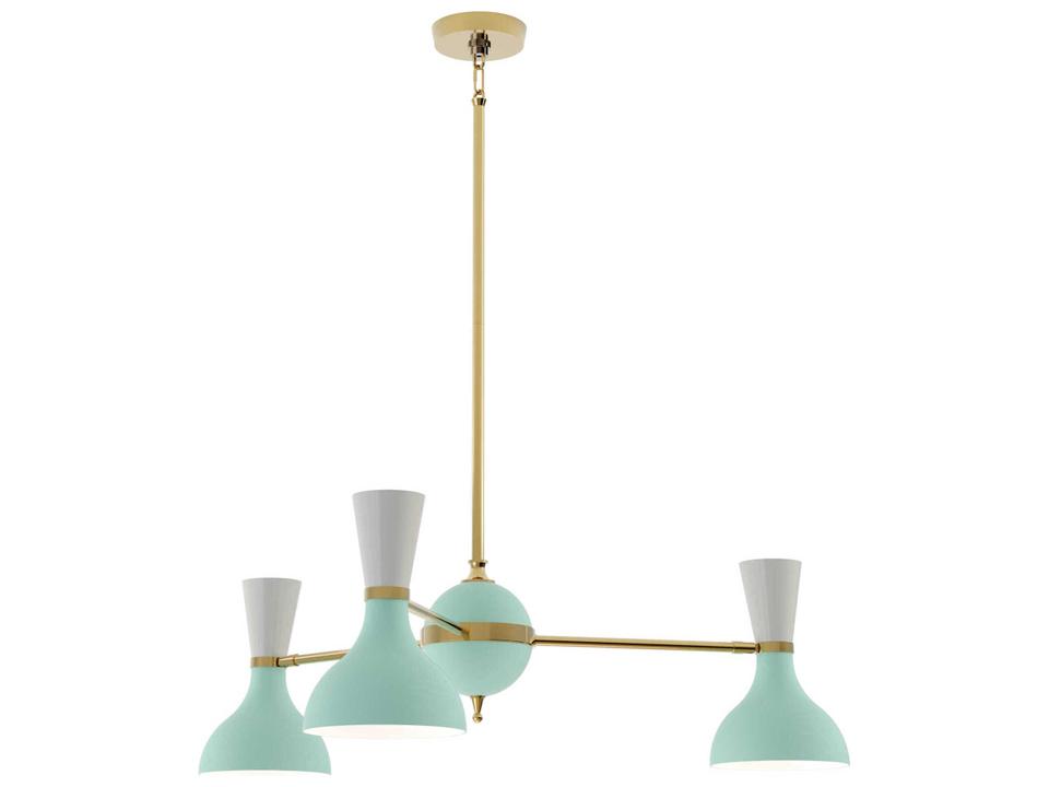 Clare 3-Light Chandelier in Modern Brass with Painted Metal Shades