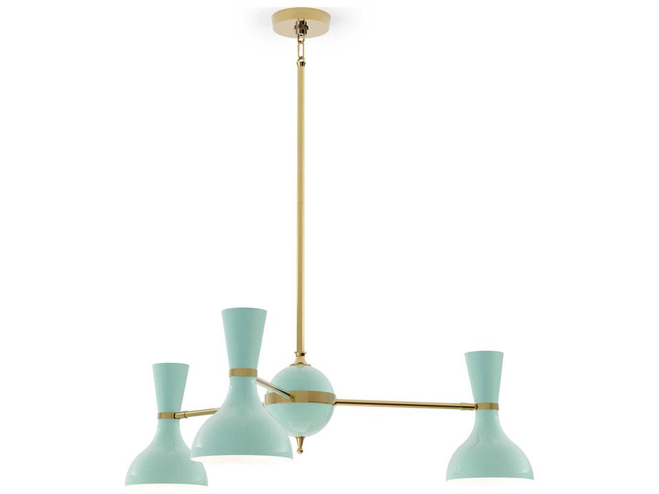 Clare 3-Light Chandelier in Modern Brass with Painted Metal Shades