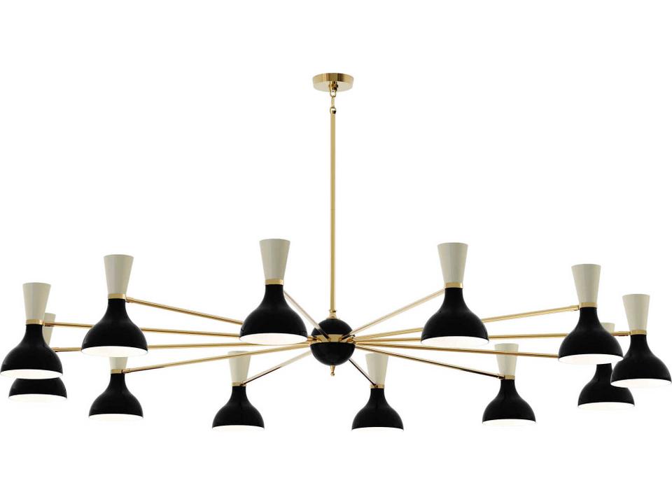 Clare 12-Light Mid-Century Modern Chandelier in Polished Nickel