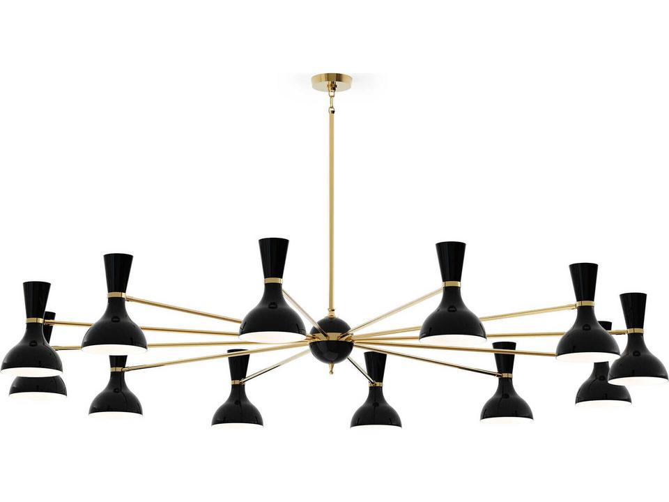 Clare 12-Light Chandelier in Metal with Metal Shades