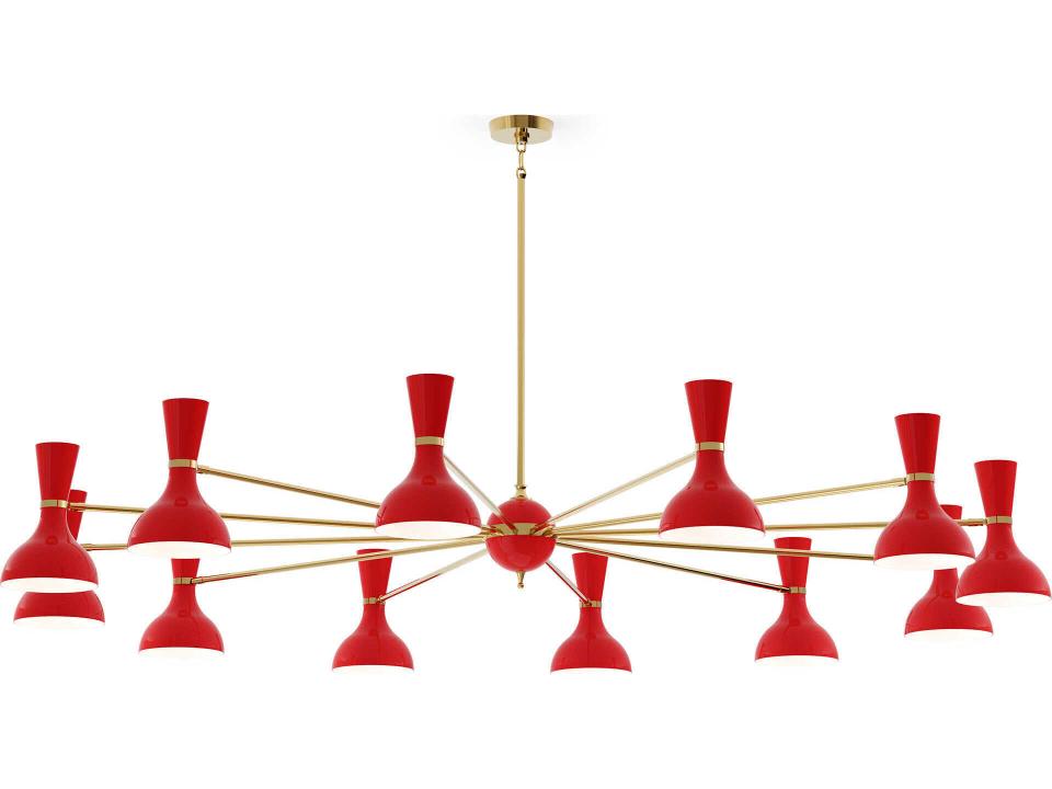 Clare 12-Light Chandelier with Rotating Cone Shades in Metal