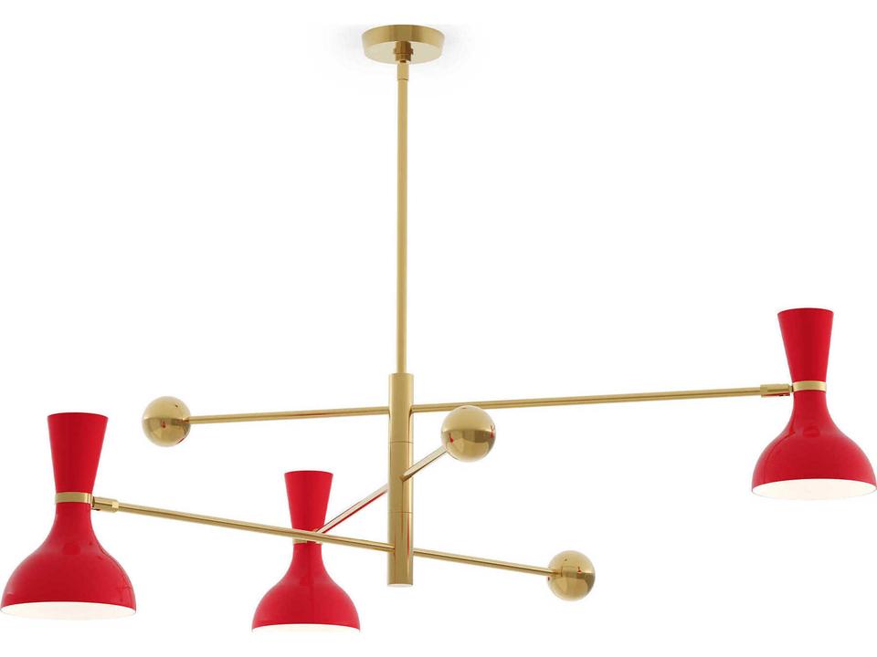 Clare 3-Light Chandelier in Metal with Rotatable Dome Shades