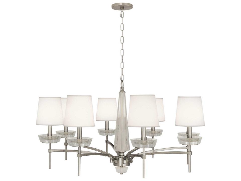 Cristallo 8-Light Chandelier in Polished Nickel with Clear Crystal Accents