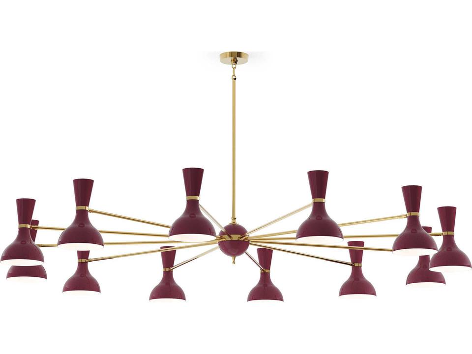 Clare 12-Light Chandelier in Metal with Painted Shades