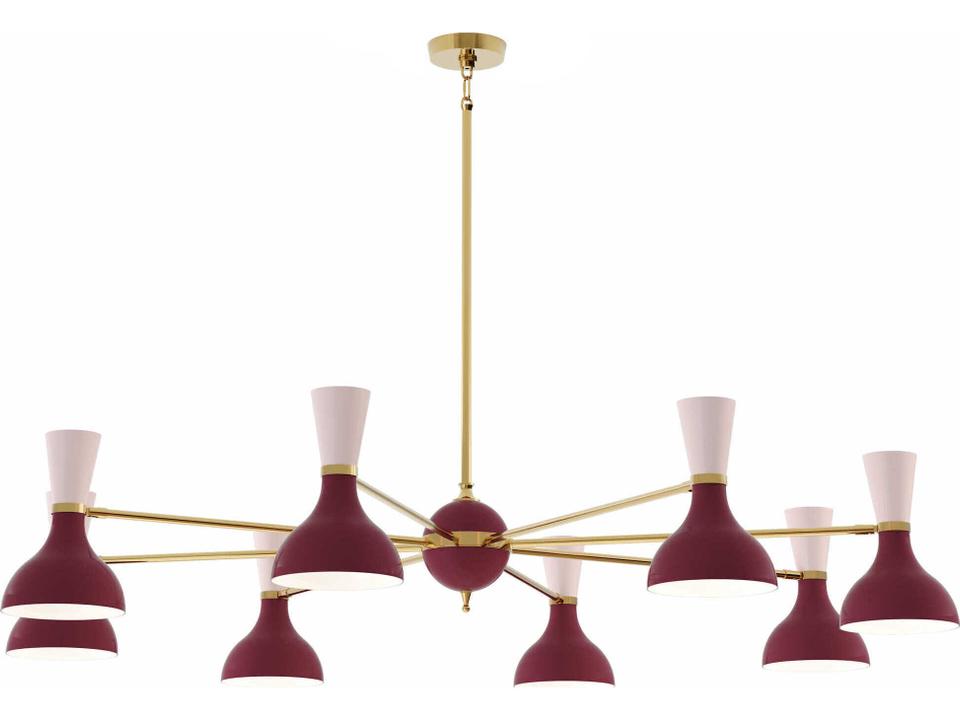 Clare 8-Light Mid-Century Modern Chandelier in Metal