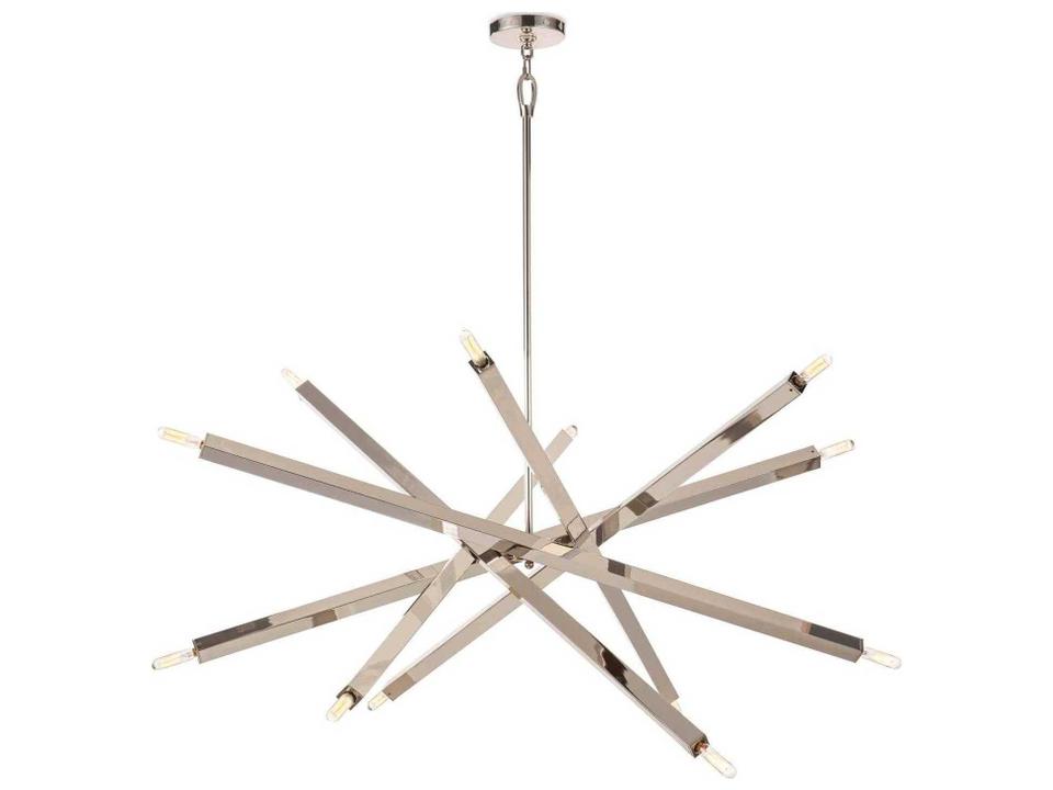12-Light Viper Chandelier Polished Nickel Sputnik